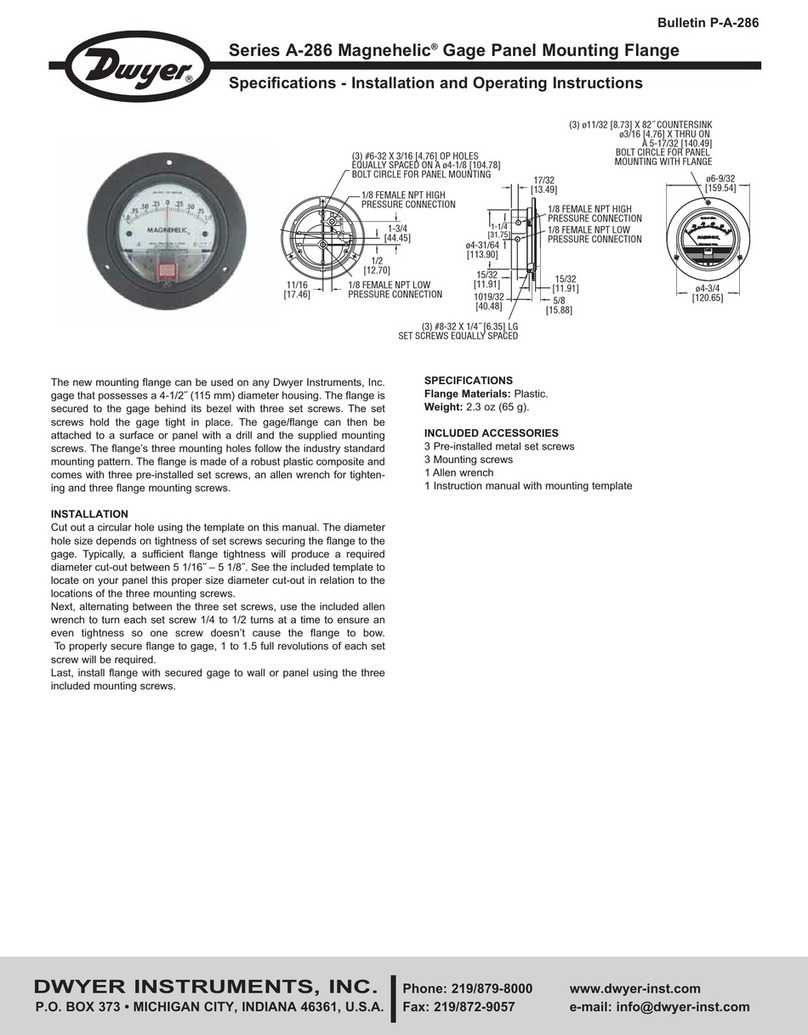 Dwyer Instruments Magnehelic A-286 Series Specifications-installation and operating instructions