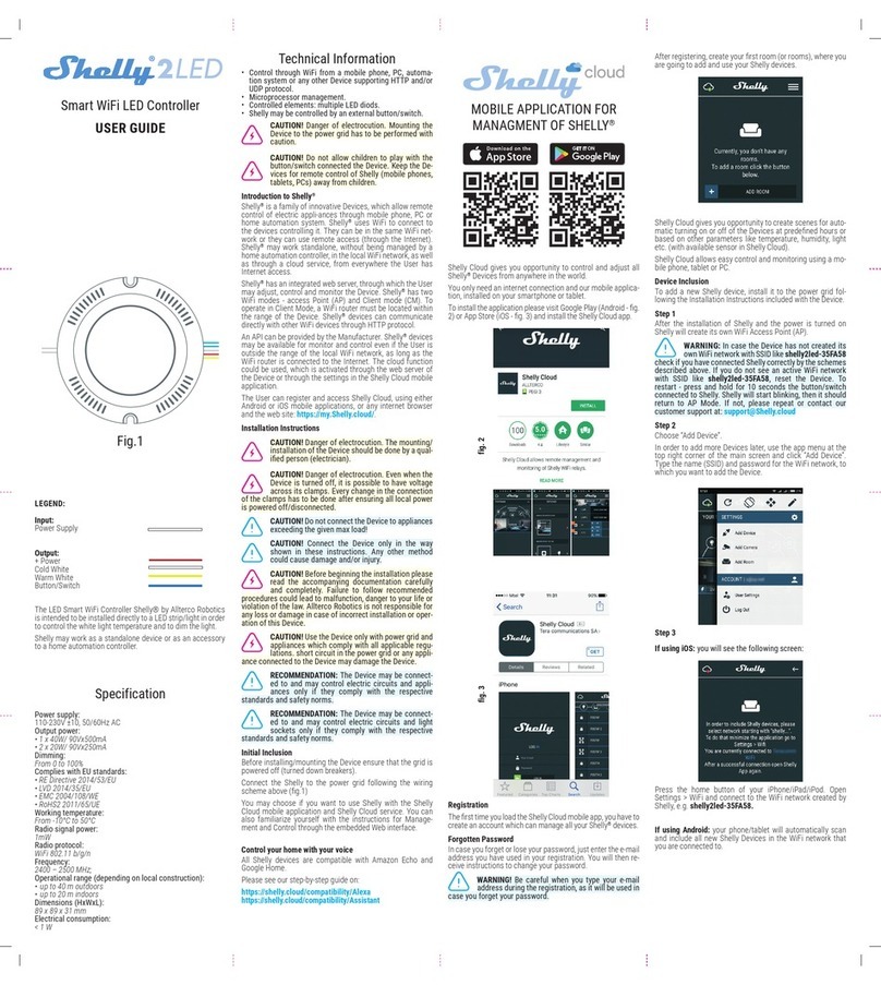 Shelly 2LED user guide