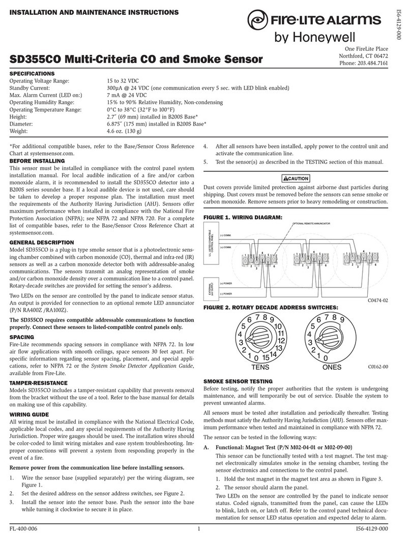Fire-Lite Alarms SD355CO Installation and maintenance instructions