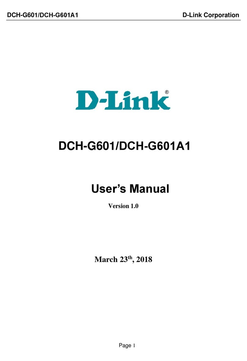 D-Link DCH-G601 User manual D-Link DCH-G601 User manual