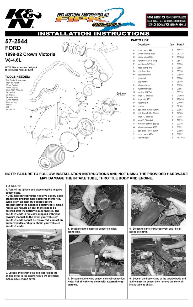 K&N Fuel injection perfomance kit Generation 2 installation instructions