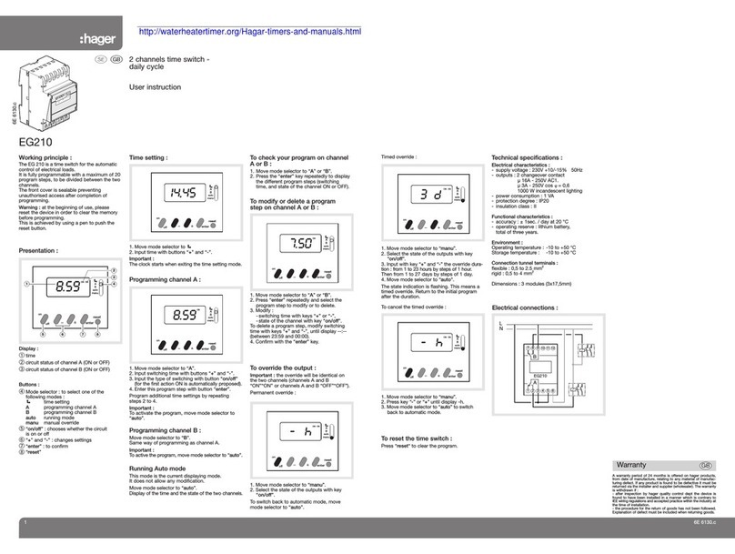 hager EG210 User manual