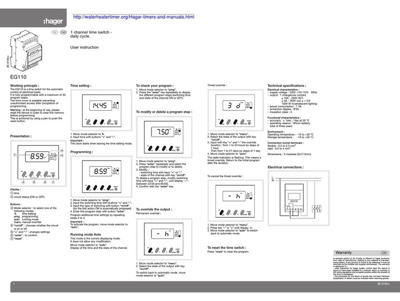 hager EG110 User manual