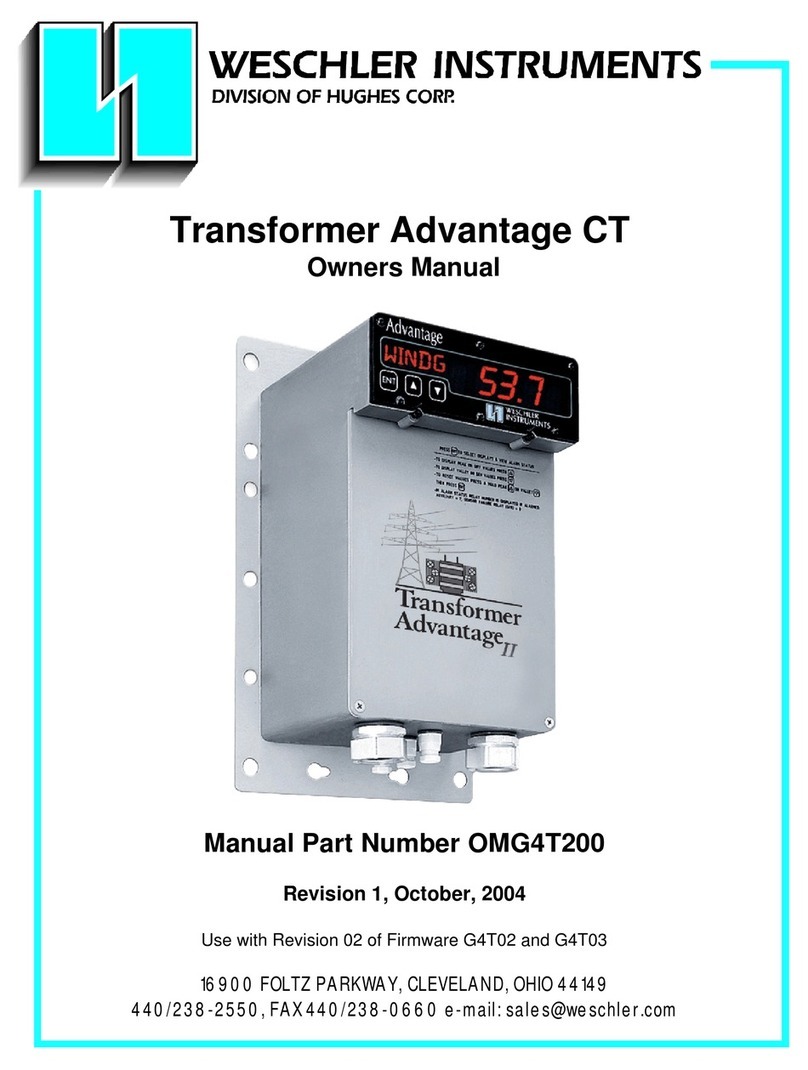 weschler instruments Transformer Advantage CT owner's manual
