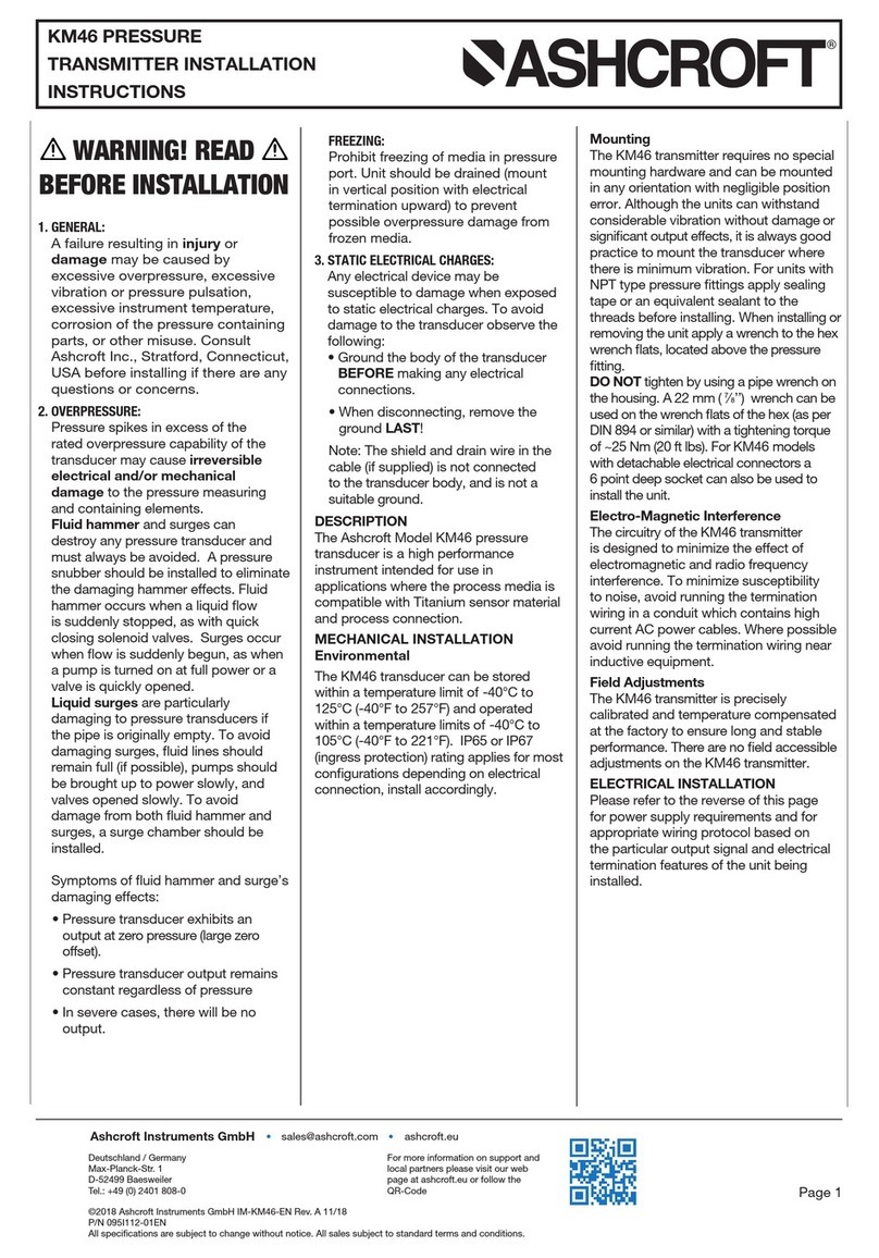 Ashcroft km46 User manual