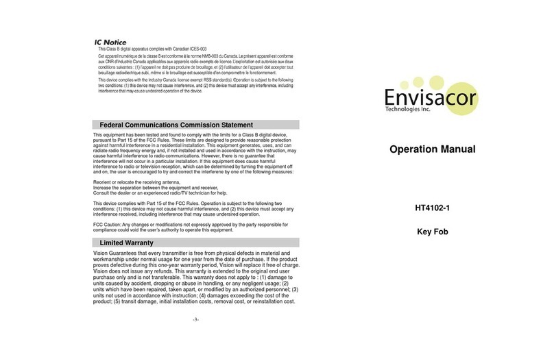 Envisacor Tecnologies HT4102-1 Operation manual