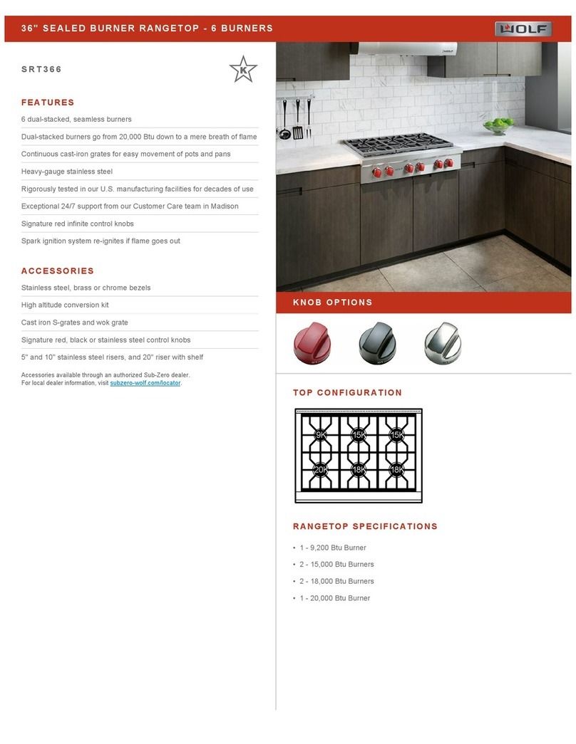 Wolf SRT366 Dimensions and installation information