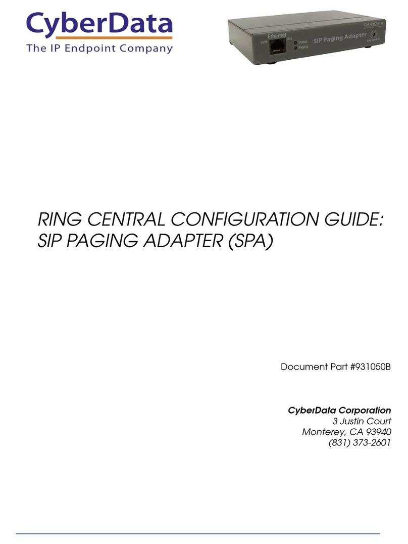 CyberData SIP PAGING ADAPTER Configuration guide