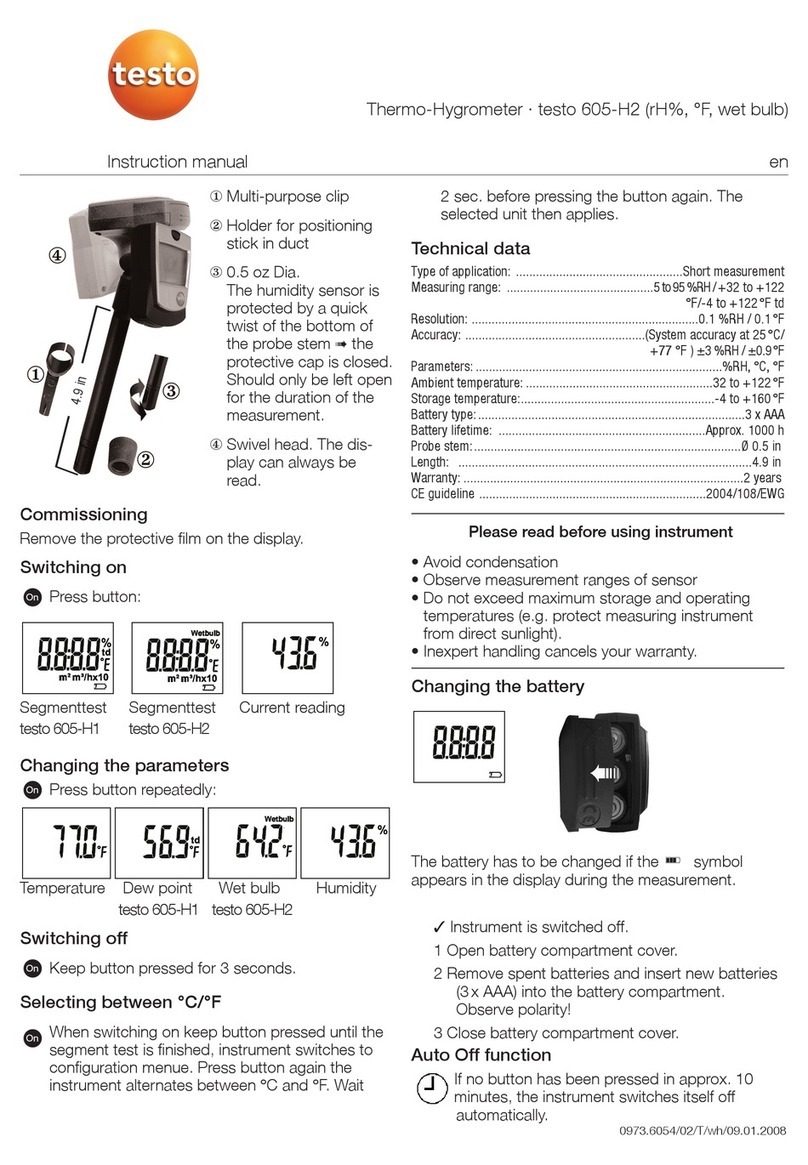 TESTO 605-H2 User manual