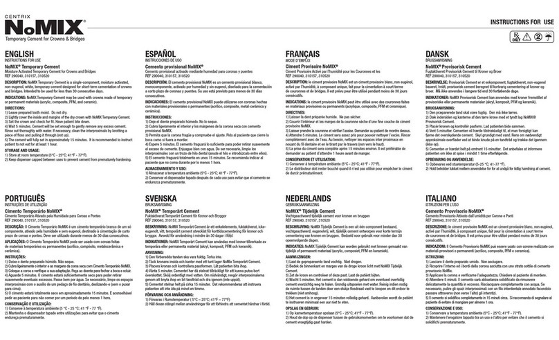 Centrix NoMIX Instructions for use