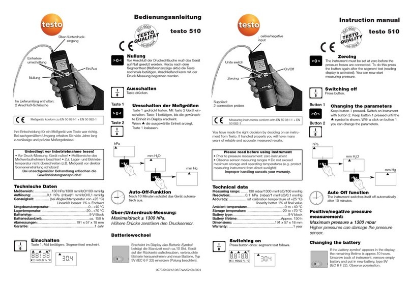 TESTO 510 User manual