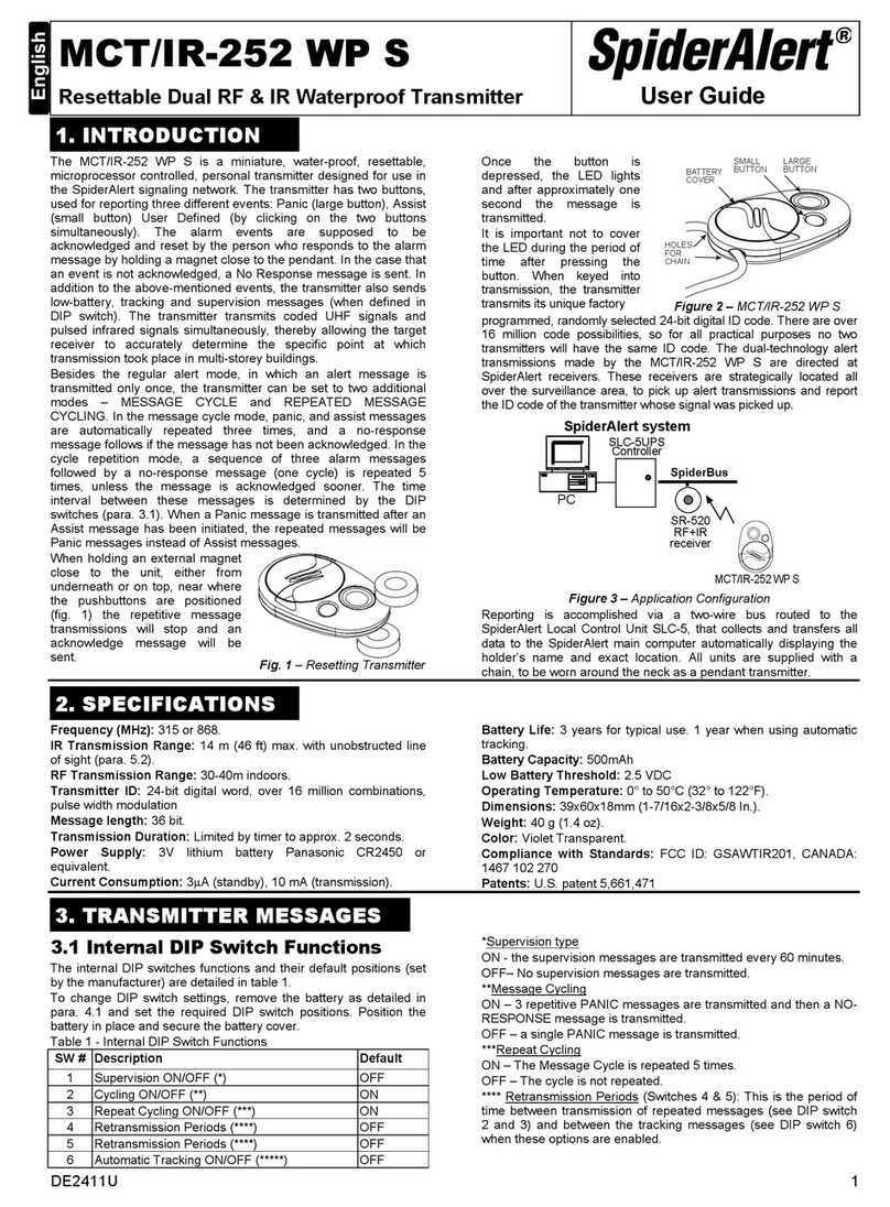 SpiderAlert MCT/IR-252 WP S user guide