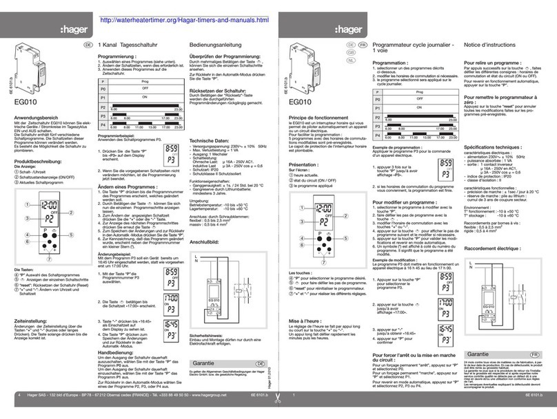 hager EG010 User manual