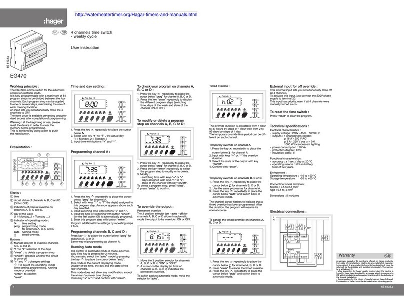 hager EG470 Instructions for use