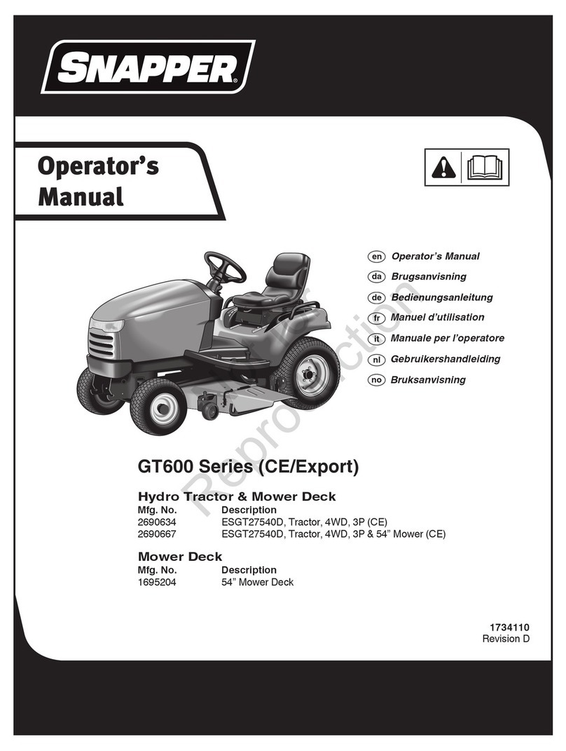Snapper GT600 Series User manual