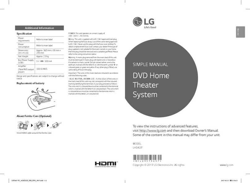 LG LHD427 Simple manual