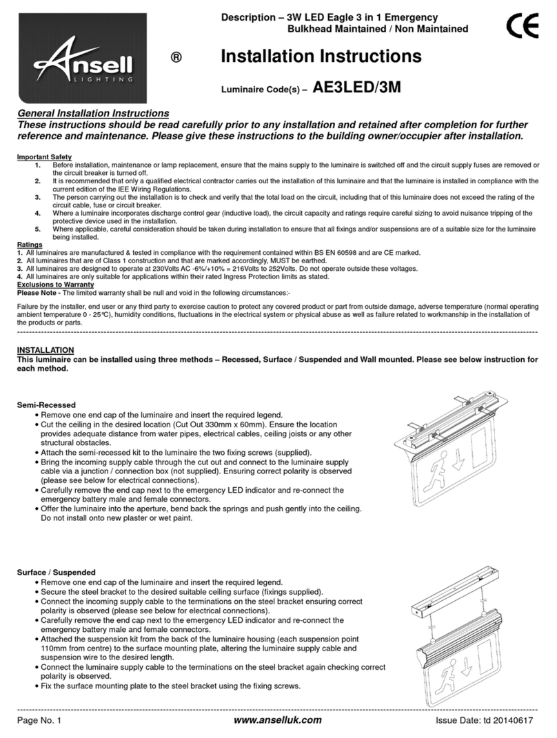 Ansell AE3LED/3M installation instructions