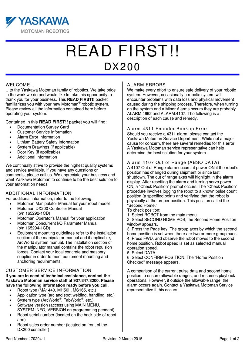 YASKAWA Motoman DX200 User manual