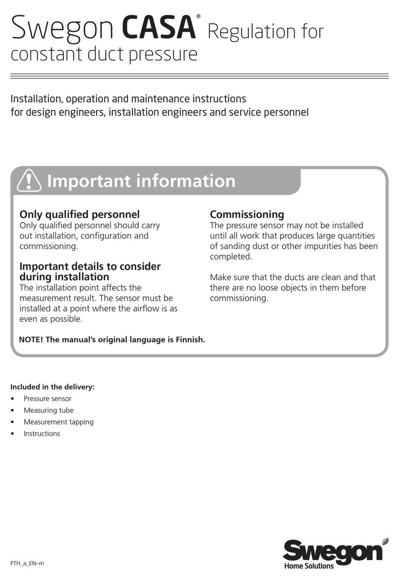 Swegon CASA series Manual