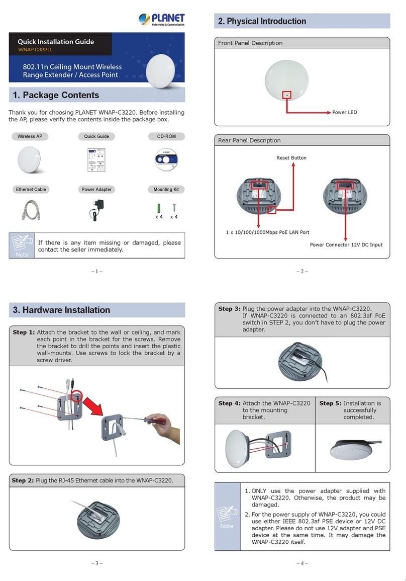 Planet Networking & Communication WNAP-C3220 Quick installation guide
