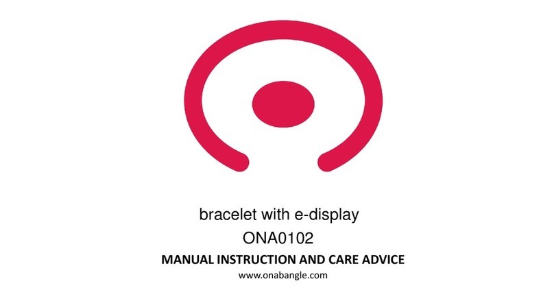 ONA BANGLE ONA0102 Manual instruction and care advice
