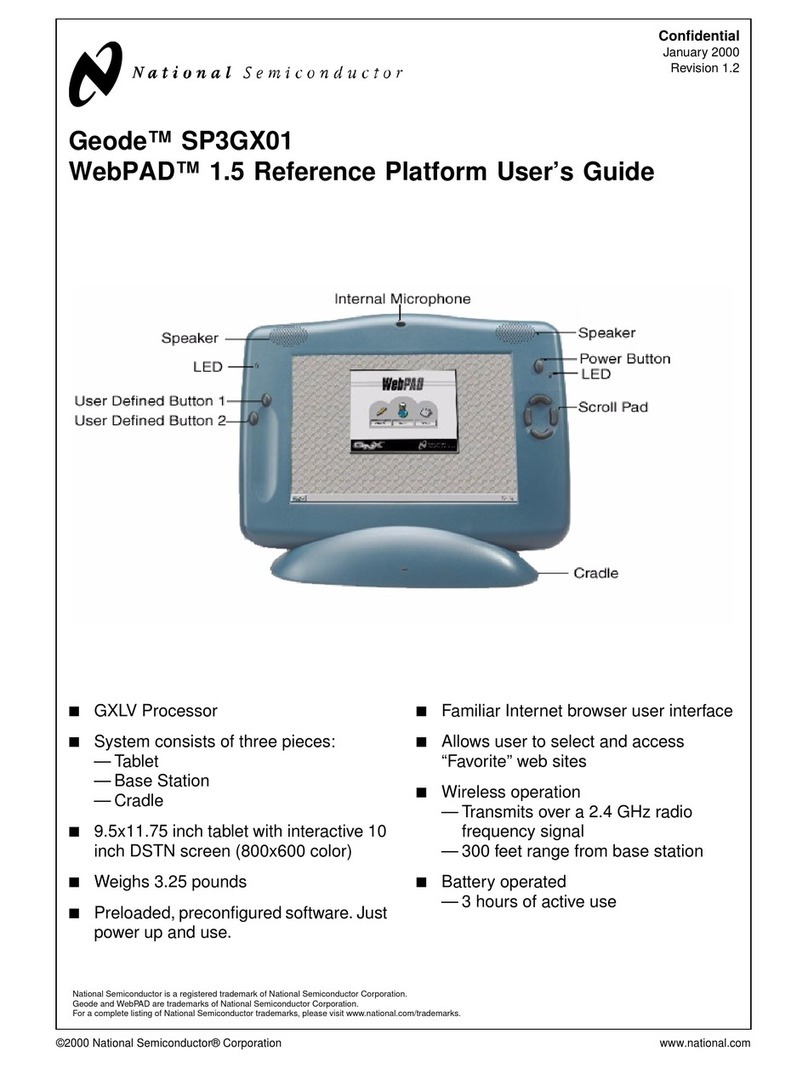 National Semiconductor Geode SP3GX01 User manual