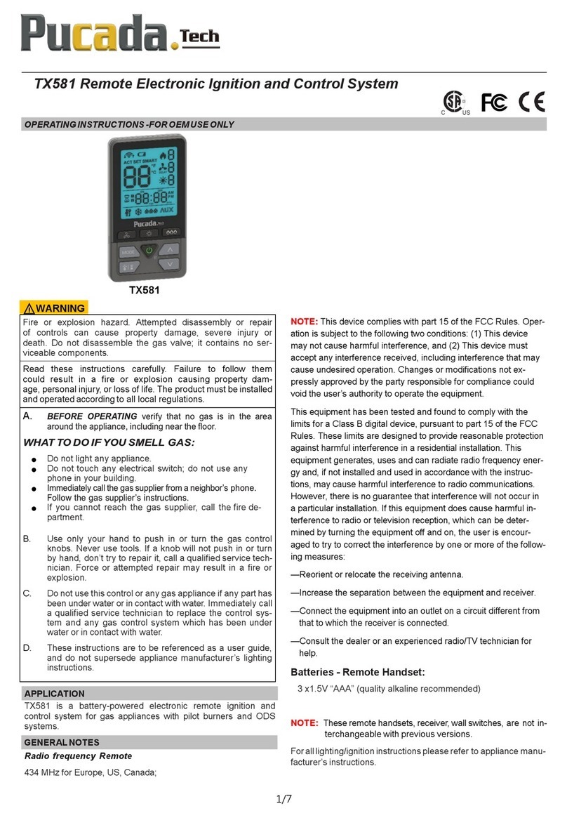 Pucada TX581 operating instructions