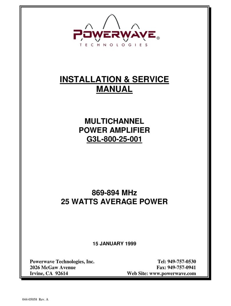 PowerWave G3L-800-25-001 Installation & service manual