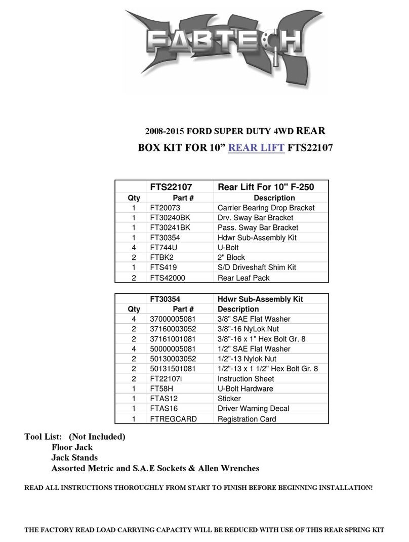 Fabtech FTS22107 User manual