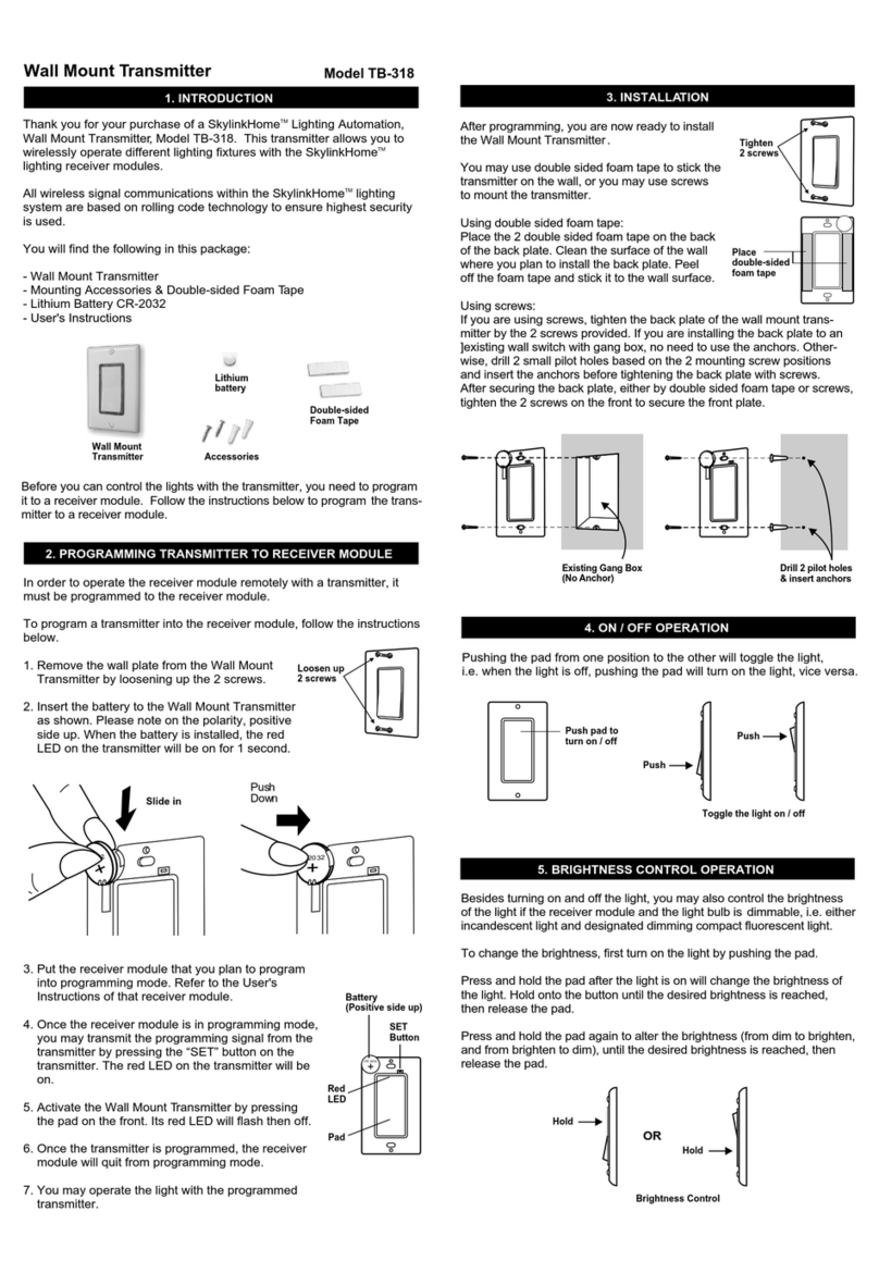 SkylinkHome TB-318 user manual