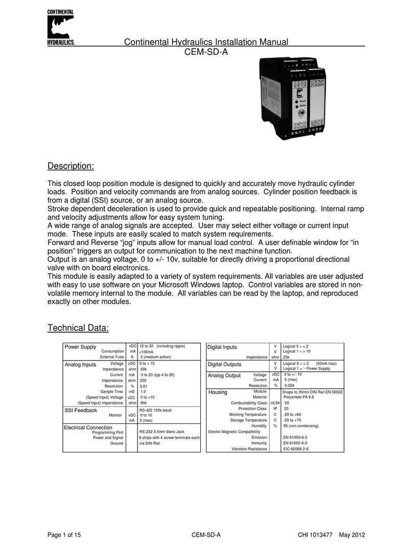 Continental Hydraulics CEM-SD-A installation manual