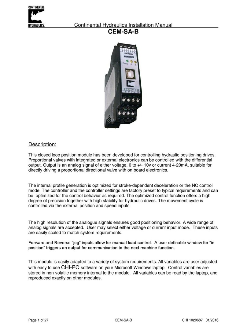 Continental Hydraulics CEM-SA-B installation manual