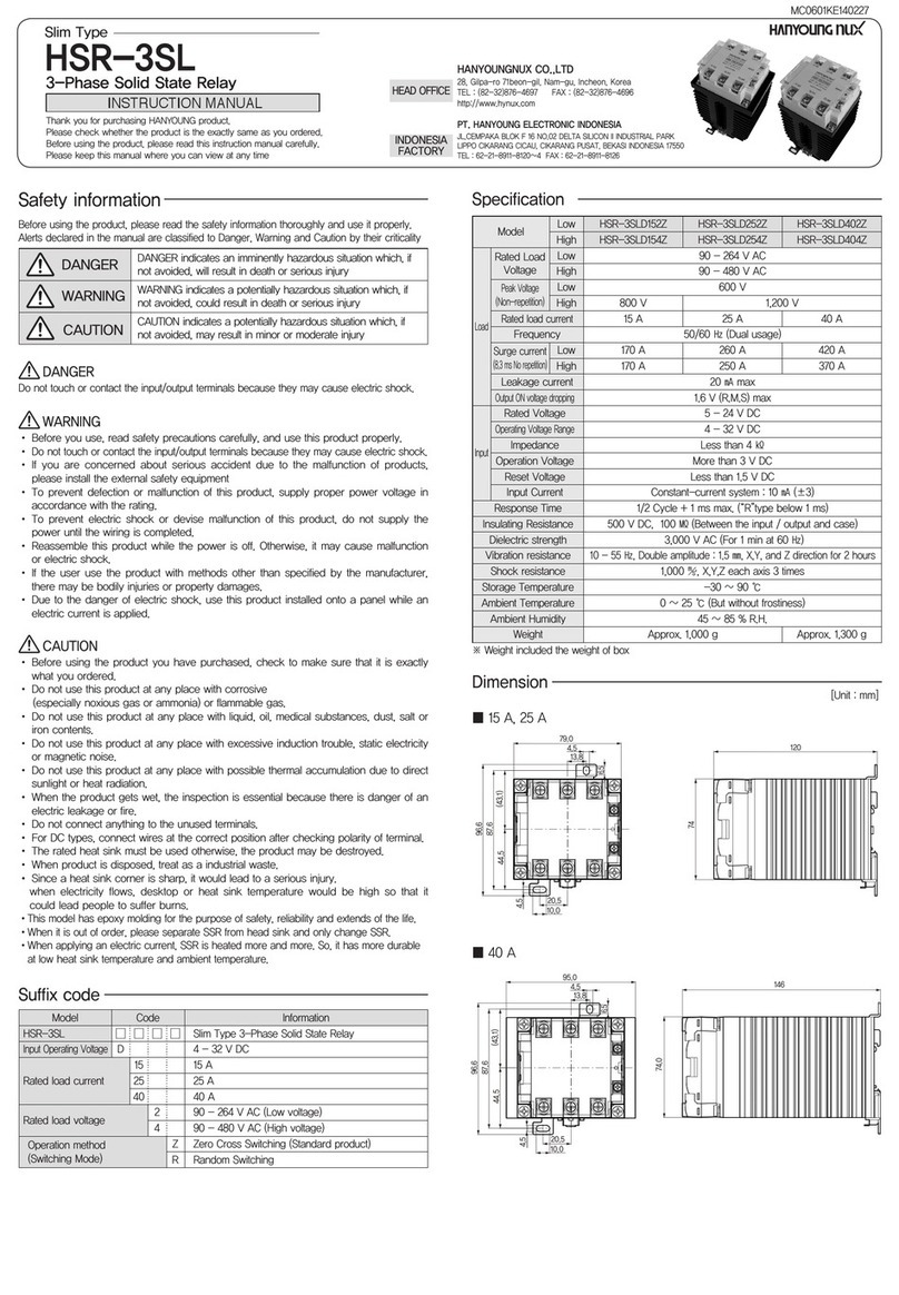 HANYOUNG NUX HSR-3SL series User manual