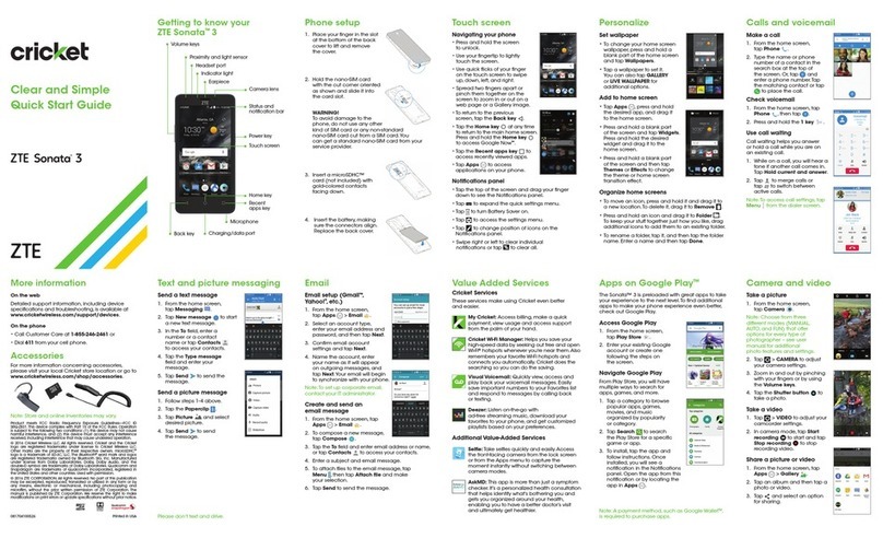 Zte Sonata 3 User manual