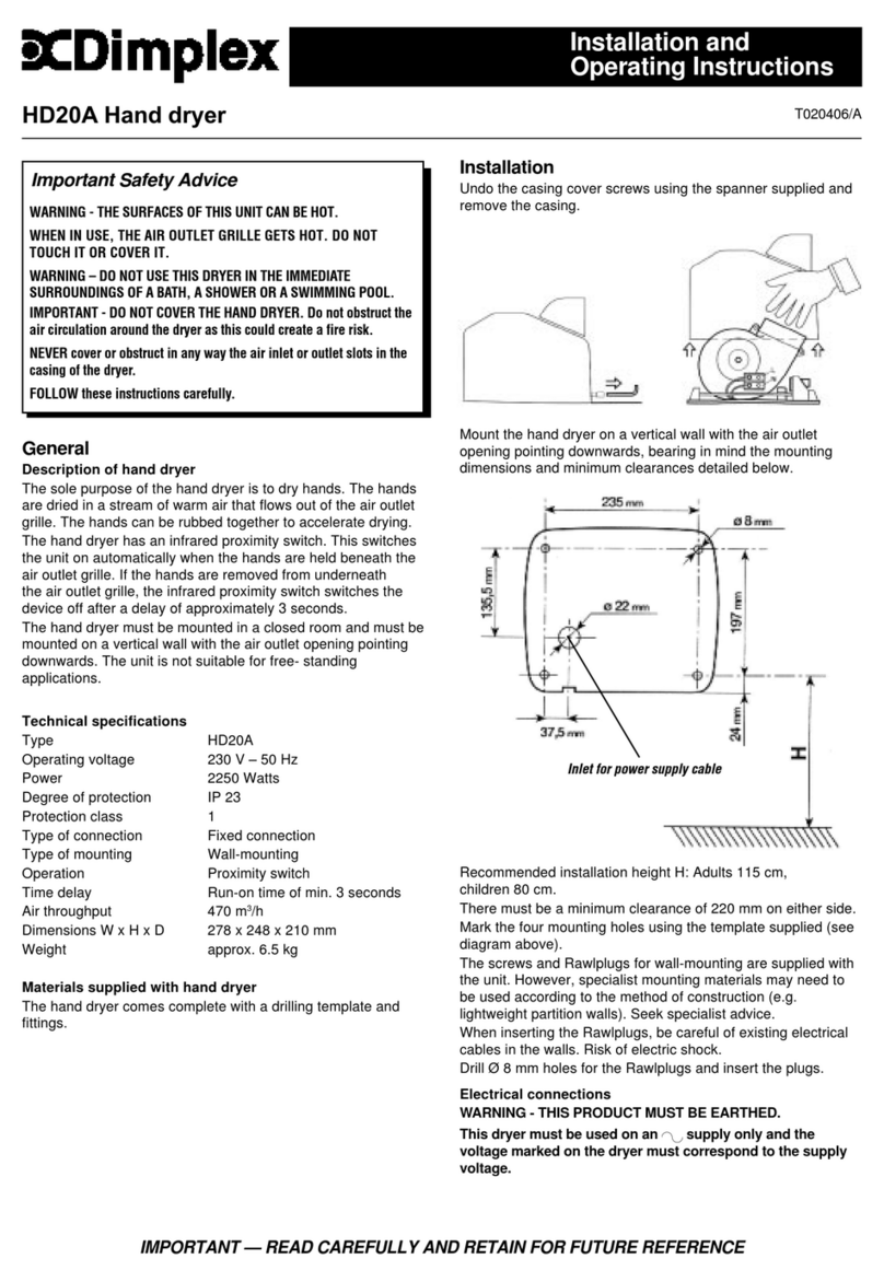 Dimplex HD20A User manual