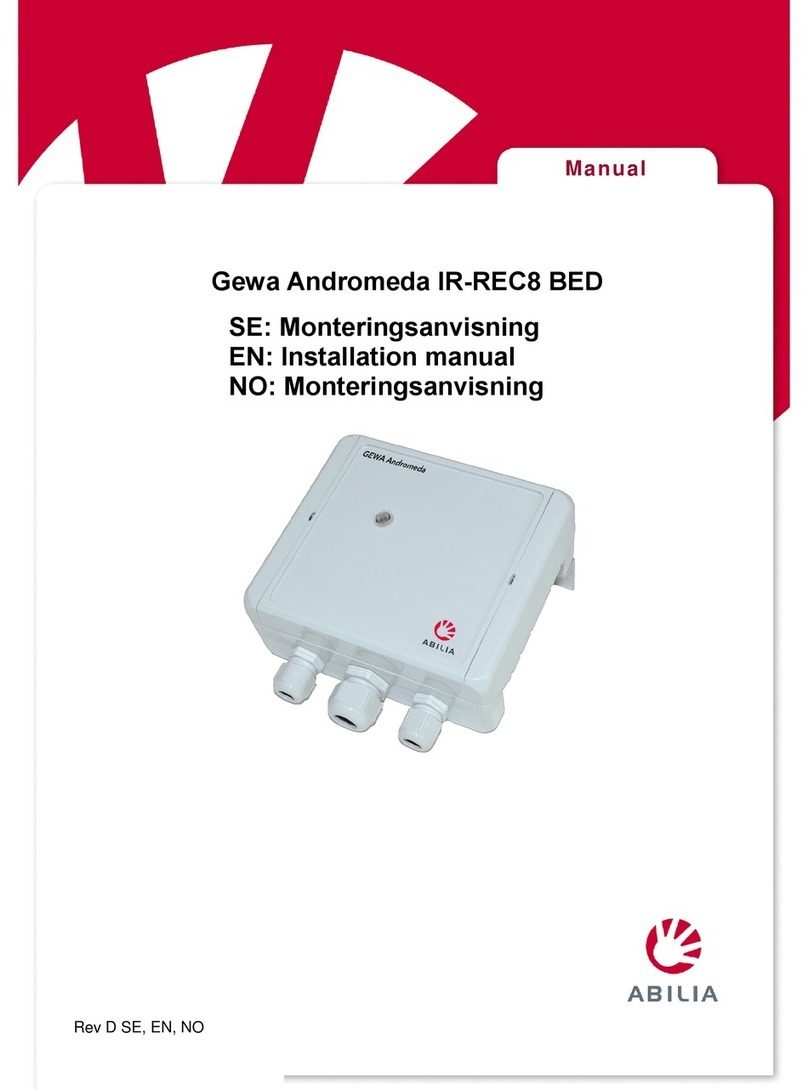 Abilia Gewa Andromeda IR-REC8 BED installation manual