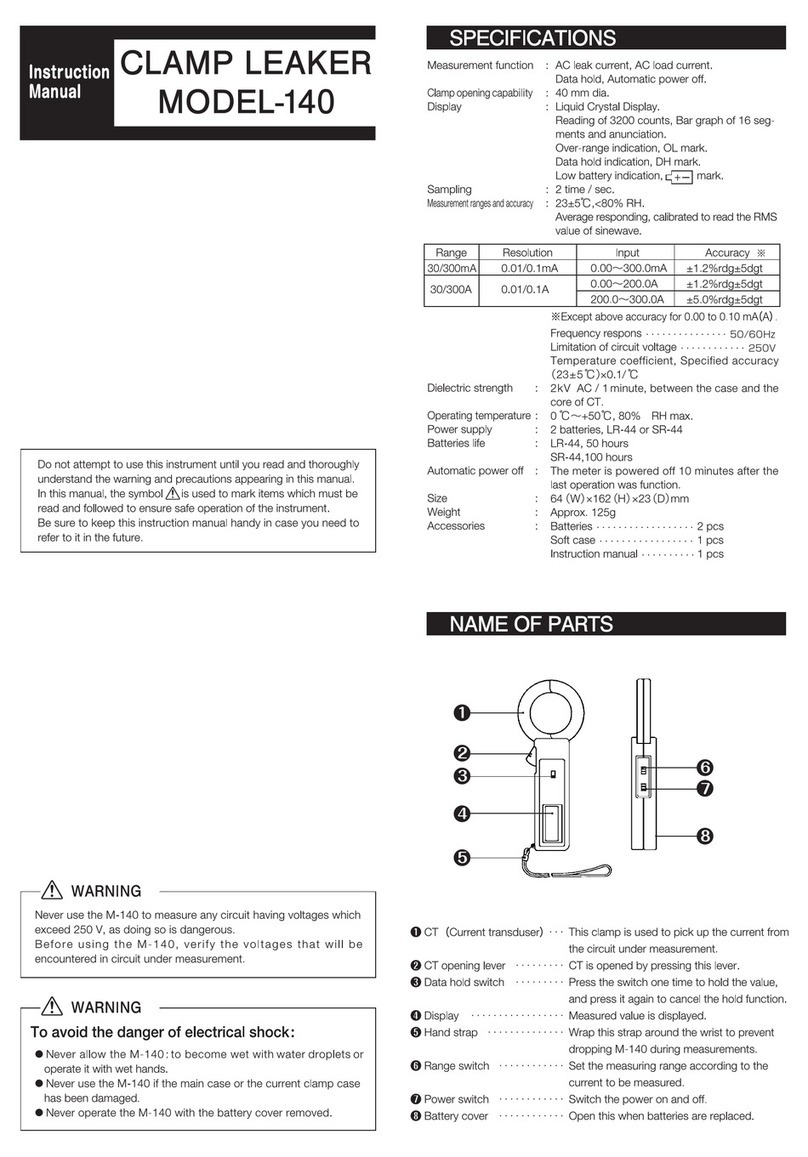MULTI MEASURING INSTRUMENTS CO.,LTD. M-140 instruction manual MULTI MEASURING INSTRUMENTS CO.,LTD. M-140 instruction manual