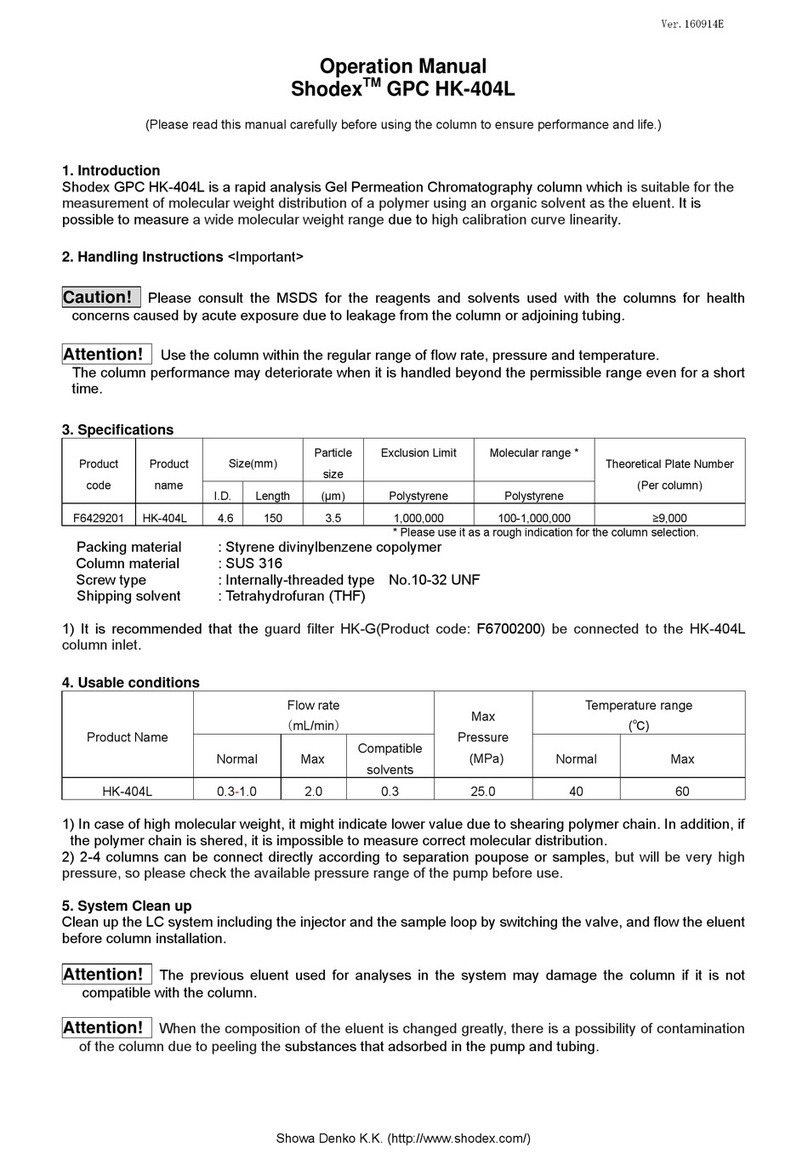 Shodex GPC HK-404L Operation manual