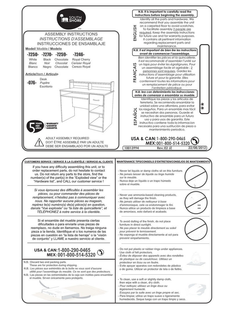 SouthShore 7250 Assembly instructions
