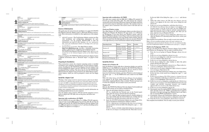 Allied Telesis AT-2700 series Quick install guide