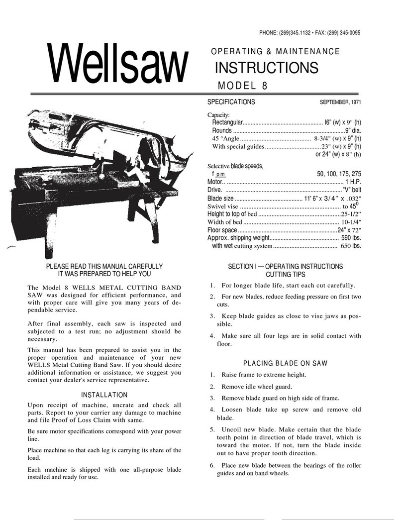 Wellsaw 8 Operating & maintenance instructions
