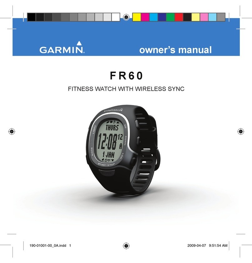 Garmin FR60 - Women's Lilac Fitness Watch User manual