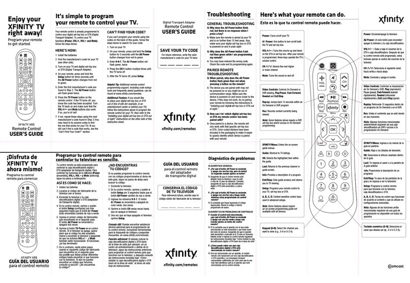 Comcast XR5 User manual