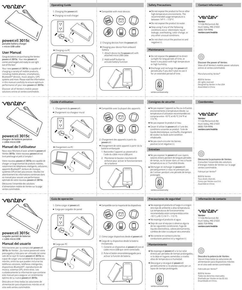 Ventev Powercell 3015c user manual