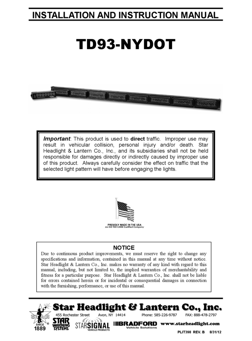 Star Headlight & Lantern TD93-NYDOT Installation and instruction manual Star Headlight & Lantern TD93-NYDOT Installation and instruction manual