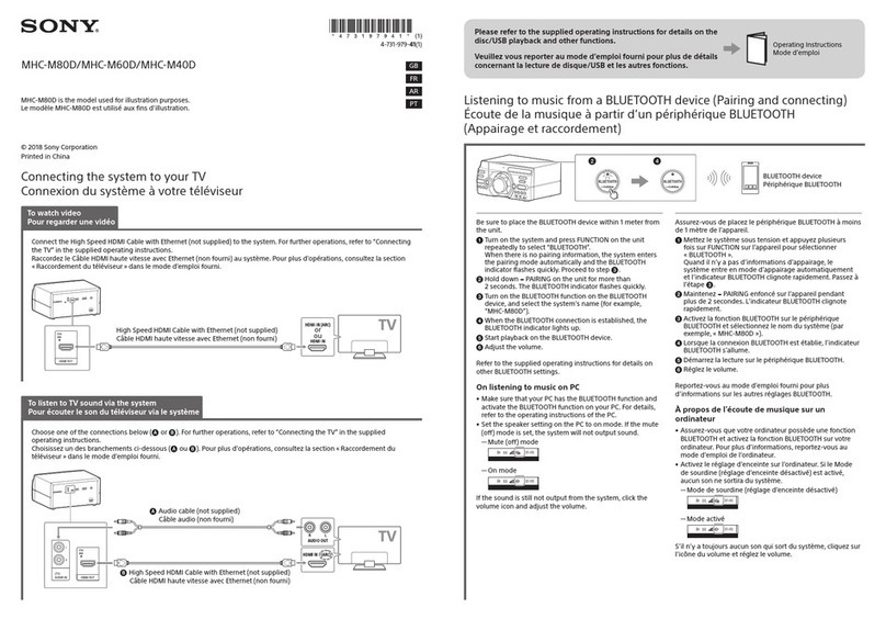 Sony MHC-M80D operating instructions