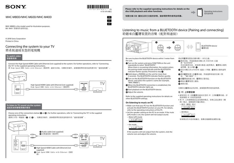 Sony MHC-M80D operating instructions