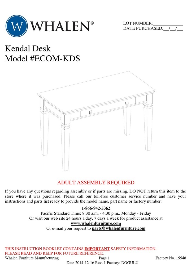 Whalen Kendal Desk User manual Whalen Kendal Desk User manual