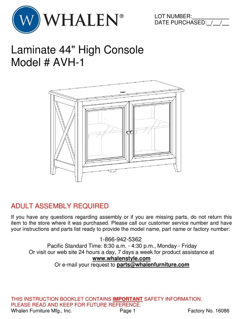 Whalen Laminate 44" High Console User manual Whalen Laminate 44" High Console User manual