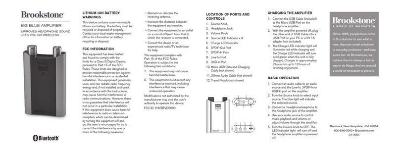 Brookstone BIG BLUE STUDIO manual
